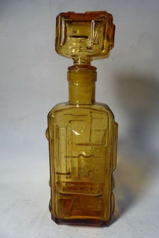 Retro Mid Century Vintage Italian Art Glass Bottle Decanter 1960s Collectors