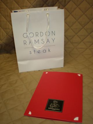 Gordon Ramsay Steak Signed Tasting Menu & Gift Bag - Paris Casino Las Vegas
