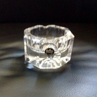 Intricately Etched 24 Hand Cut Lead Crystal Ashtray