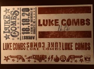Luke Combs Autographed Poster