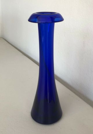 Elsa Peretti For Tiffany Made In Italy Cobalt Blue Bud Vase - 7.  5 " Vintage - Signed