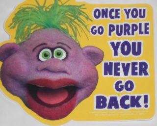 Jeff Dunham Peanut Once You Go Purple You Never Go Back Sticker 4 1/2 " X 4 1/8 "