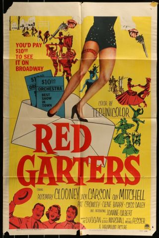 Red Garters Rosemary Clooney 1954 1 - Sheet Movie Poster 27 " X 41 "