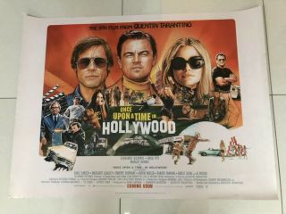 Once Upon A Time In Hollywood Rare Uk Quad Movie Poster