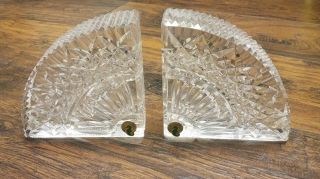 Vintage Waterford Crystal Quadrant Set Of 2 Bookends Pair Nib