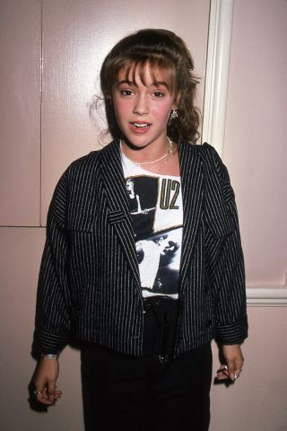 Alyssa Milano At 14 Years Old Young Candid 35mm Transparency Slide