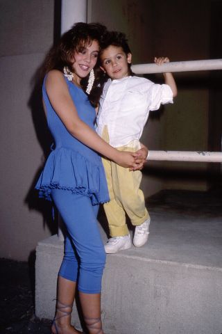 Alyssa Milano At 14 Years Old Cute Candid 35mm Transparency Slide With Brother