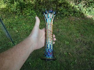 Dugan Antique Carnival Glass Purple Big Basket Weave Vase Very Scarce