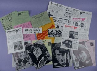Vintage Monkees Fan Club Items Incl.  Folder,  Photos,  Newsletters Etc.