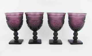 Imperial Glass - Ohio Chroma Amethyst Purple Water Goblets (4) Circa 1930 