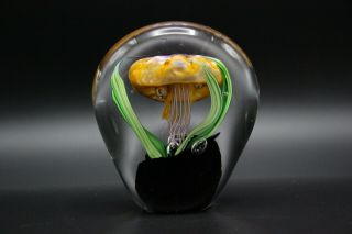Kahl Glass Studio Jellyfish Art Glass Paperweight
