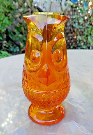 Vintage Viking Fairy Lamp Orange Owl