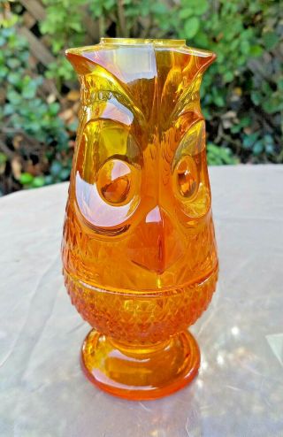 Vintage Viking Fairy Lamp ORANGE OWL 2