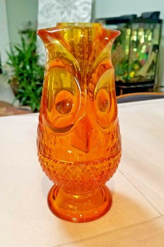 Vintage Viking Fairy Lamp ORANGE OWL 8