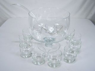 Princess House 0069 Heritage Etched Crystal Punch Bowl 14 Piece Set With Cups