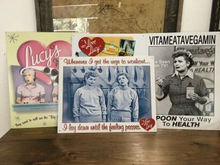 4 “i Love Lucy” Metal Signs 16 By 12 1/2