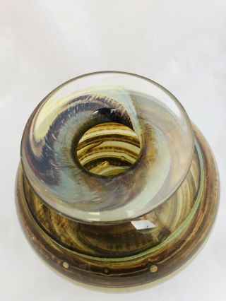 Large Isle Of Wight Glass Tortoise Shell Globe Vase 3