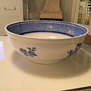 Ruskin Cauldon England Bwm & Co Flow Blue Fruit Centerpiece Bowl 15.  25” X 7”