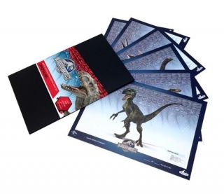 Jurassic World " Dinosaurs " Lithographic Print Set Tyrannasaurus Rex