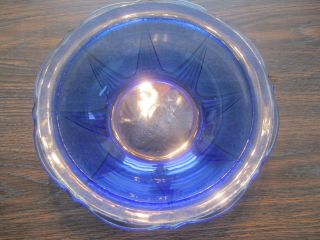 Royal Blue Hazel Atlas 10 Inch Depression Glass Royal Lace Service Bowl