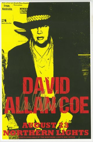 David Allan Coe Autographed Concert Poster 2007