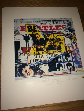 The Beatles ANTHOLOGY Official APPLE Lithograph Print John Lennon Paul McCartney 2
