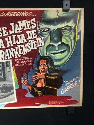 Vintage Jesse James VS FRANKENSTEIN Mexican Lobby Card Art 16 
