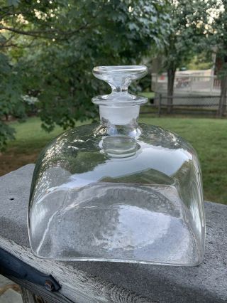 Colonial Williamsburg Clear Square Decanter W/stopper Blenko Royal Leerdam