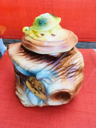 Vintage American Bisque Flasher Or Tortoise And The Hare Cookie Jar 803 U.  S.  A.