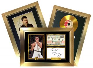 Freddie Mercury/queen Rare Signature/autographed Photograph Deal Gold Frames