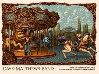 Dave Matthews Band Dmb Poster 9/1 2019 Quincy Wa Gorge Night 3 (n3) Nc Winters