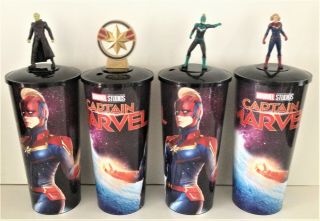 Marvel Comics: Captain Marvel 2019 Movie Theater Exclusive Cup Topper Set