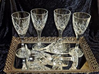 Fabulous Hand Cut Crystal Wine Glasses Set Of 6 Bohemia