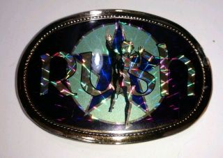 Rush Prismatic Oval 3½ " X 2¼ " Vintage Belt Buckle 1977 Pacifica Asis