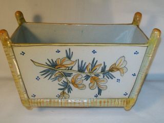 LARGE RARE FRANCE SIGNED H B QUIMPER MUSICIAN FOOTED PLANTER BOX TRAY 4