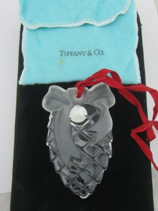 Tiffany & Co 3 1/2 " Crystal Pinecone Pine Cone Ornament With Pouch