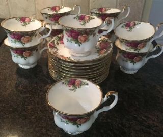 Royal Albert Old Country Roses Set Of 10 Cup & Saucers.  Exc.