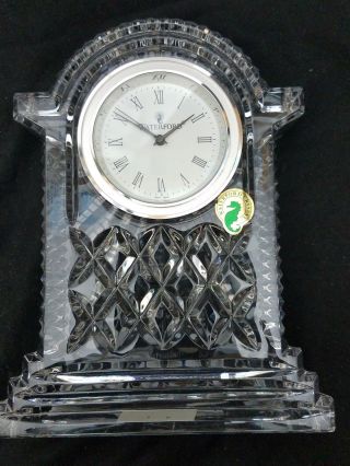 Waterford Lismore Lead Crystal Glass Mantle Clock 7.  5 " Tall Brand