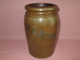 Antique 19th C Stoneware Ap Donaghho Parkersburg West Virginia Jar Crock 10 1/4 "