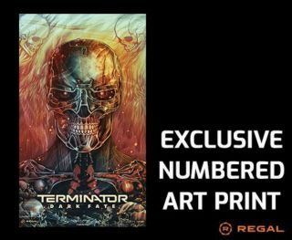 Terminator Dark Fate 11.  25” X 19” Imax Art Print Numbered Poster Regal Exclusive