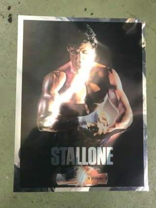 Stallone Metallic Poster 17 1/2 X 23 Rocky Iv 1985 Classic Film Boxing Movie