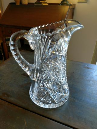 Antique American Brilliant Cut Glass 9 