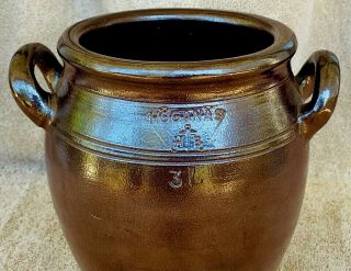 Vintage Höganäs Keramik,  HB,  Stoneware Iridescent DK Brown Pot,  3L Crock,  Sweden 3
