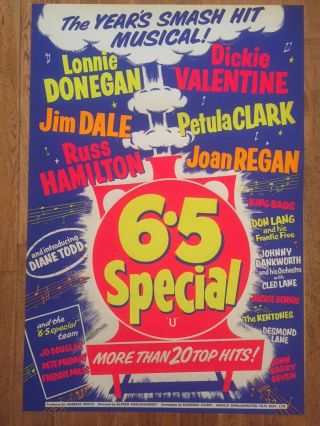 The Six Five Special 6 5 1958 British Music Film Poster Lonnie Donegan