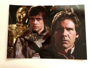 Mark Hamill Harrison Ford Daniels Solo Star Wars Signed Autograph 6x8 Photo