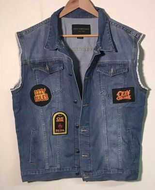 Ozzy Osbourne Denim Patchwork Vest Xxl
