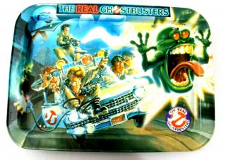 1986 The Real Ghostbusters Metal Foldout Tv Tray 17 " X 12 " Ecto 1 Slimer