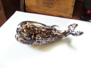 Fenton Dave Fetty Art Glass Fish - Whale - I Just Don 