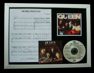 Queen We Will Rock You Ltd Gallery Quality Cd Framed Display,  Express Global Ship