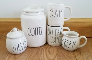 Rae Dunn Coffee Canister,  Mug,  And Sugar And Cream Set